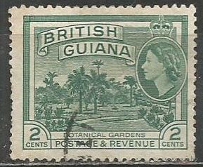 Британская Гвиана. Королева Елизавета II. Ботанический сад. 1954г. Mi#200.
