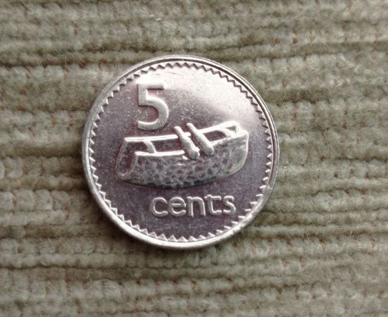 Werty71 Фиджи 5 центов 1992 Средний портрет Королевы Лали фиджийский барабан