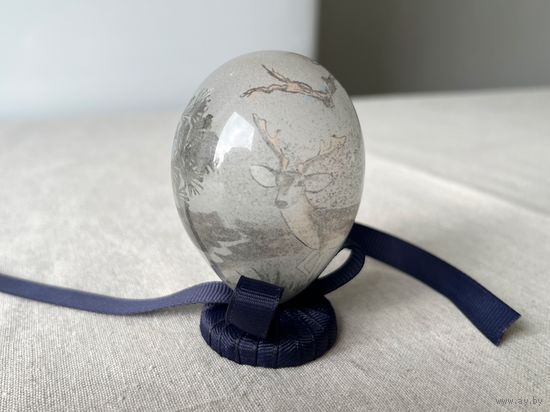 Статуэтка яйцо стекло роспись старый Китай винтаж
