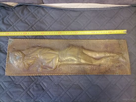 Панно девушка с мечом Амазонка чеканка