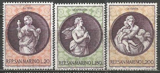 Сан-Марино. Рождество. 1969г. Mi#939-41. Серия.