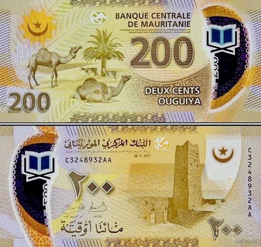Мавритания  200 угий 2020 год UNC (полимер)