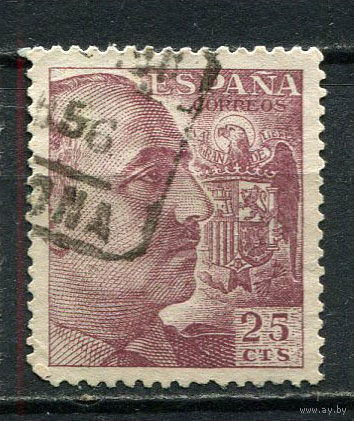 Испания (Испанское государство) - 1939/1953 - Генерал Франко 25С - [Mi.845C] - 1 марка. Гашеная.  (Лот 37Gg)-T2P27