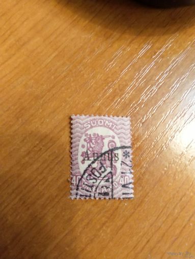 1919 Гражданская война в России оккупация Финляндией Олонца отличная сохранность след от лёгкой наклейки без дыр герб (2-4)