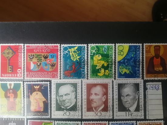 Полный годовой набор Лихтенштейна 1968 года