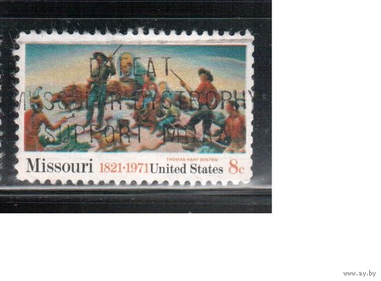 США-1971, (Мих.1030) , гаш. , Штат Миссисипи (одиночка)