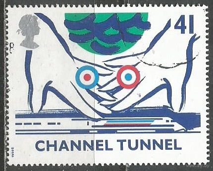 Британия. Открытие туннеля под Ла-Маншем. Руки. 1994г. Mi#1516.