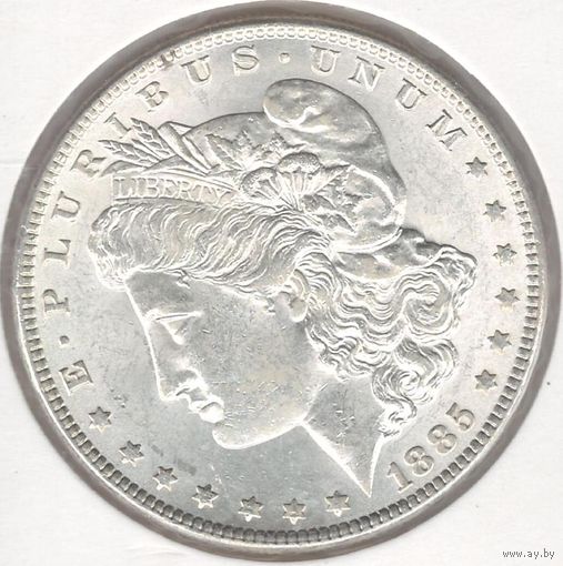 США 1 доллар 1885 года. Морган. Без знака монетного двора. Серебро. Штемпельный блеск! Состояние UNC!