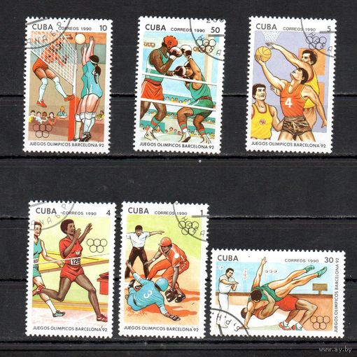 Олимпийские игры в Барселоне Куба 1990 год серия из 6 марок