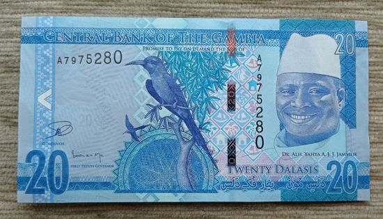 Werty71 Гамбия 20 даласи 2015 UNC банкнота