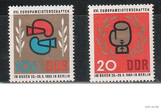 ГДР-1965,(Мих.1100-1101)  * (след от накл.)   , Спорт, Бокс