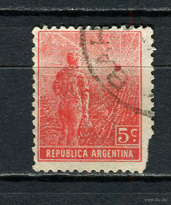 Аргентина - 1912/1913 - Сельскохозяйственный рабочий 5С - [Mi.171XA] - 1 марка. Гашеная.  (Лот 6FS)-T25P27