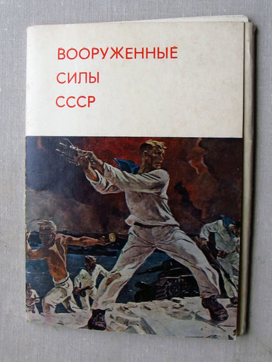 С025-02-0243 Набор открыток Вооруженные силы СССР Репродукции картин и плакатов разных художников 11 открыток из 13 1973