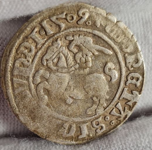 Полугрош 1/2 гроша 1509 года. Сигизмунд I, Литва, Вильно