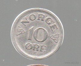 Норвегия. 10 эре 1957