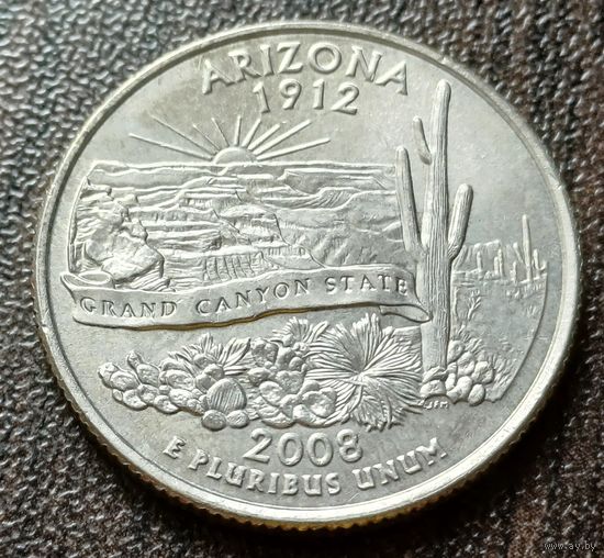 США ,     D    2008 Квотер штата Аризона    ( 1-8-7 )