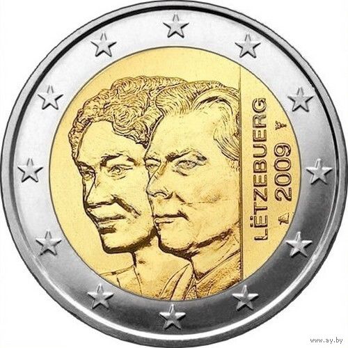 Люксембург 2 евро 2009 Герцогиня Шарлотта UNC