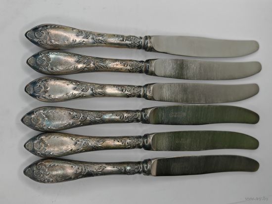 Новые Винтажные Ножи ЗиШ мельхиор СССР. 6 шт. С рубля