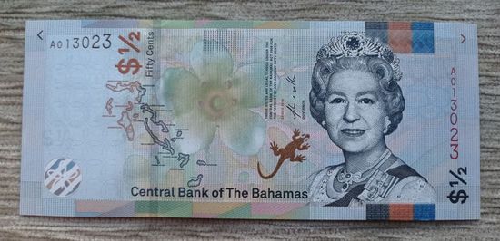 Werty71 Багамские острова 1/2 доллара 50 центов 2019 банкнота