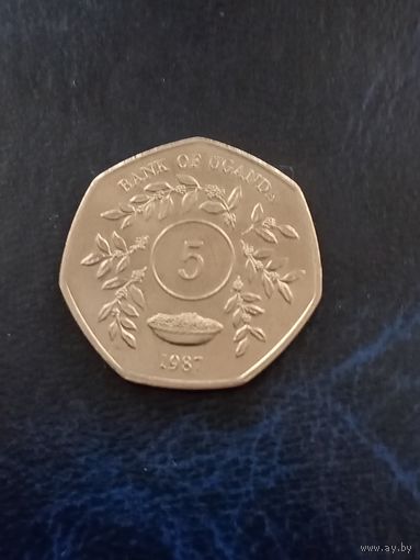 Уганда 5 шиллингов 1987 г.