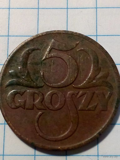 5 гроша Польша 1939 год