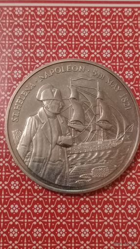Острова святой Елены и вознесения 50 пенсов 1986 парусник и Наполеон