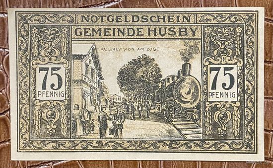 Нотгельд 75 пфеннигов 1921 год. Хусби. Веймарская республика