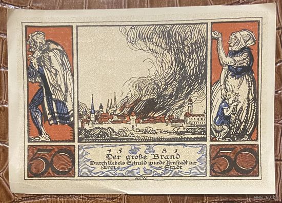 Нодгельд 50 пфеннигов 1921 год. Арнштадт. Веймарская республика