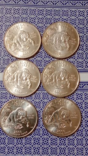 США квотер ,25 центов 2008 D Аляска unc.