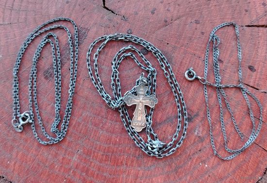 3 цепочки серебро