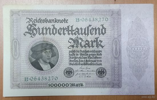 100000 марок 1923 года - Германия - aUNC