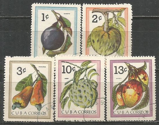Куба. Фрукты. 1963г. Mi#859-63. Серия.