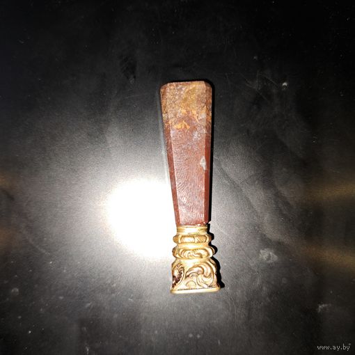 Старинная печать. Бронза,позолота камень.