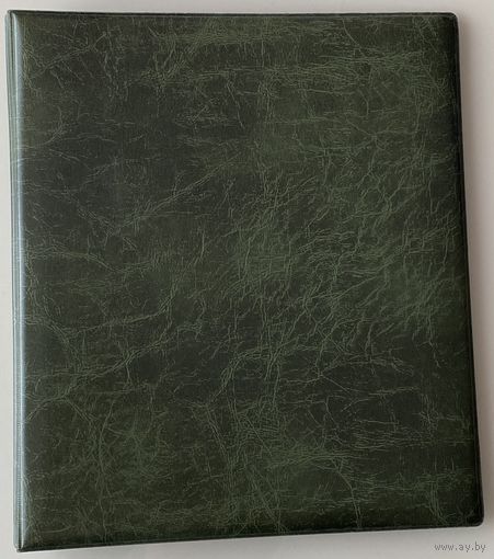Альбом (папка) на кольцах для монет, банкнот. Формат Оптима (для листов 250*200 мм). Цвет зеленый