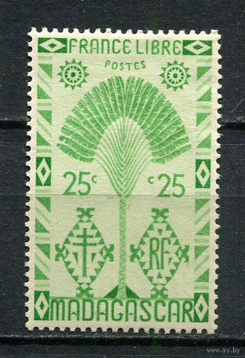 Французские колонии - Мадагаскар - 1943 - Дерево 25С - [Mi.352] - 1 марка. MH.  (Лот 78Gg)-T2P28