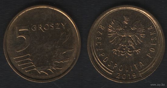 Польша y925 5 грош 2019 год (mw) (_alb2