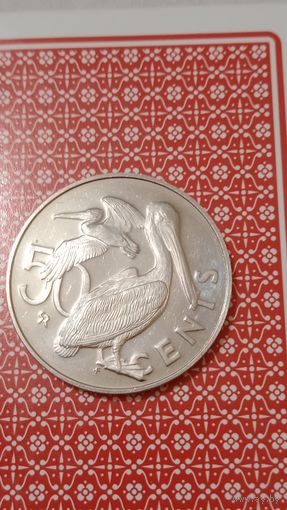 Британские Виргинские острова 50 центов 1975 пеликаны