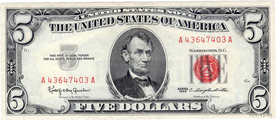 США, 5 долларов, 1963, XF