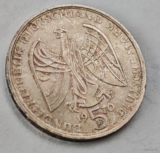 1970 год Германия 5 марок     серебро