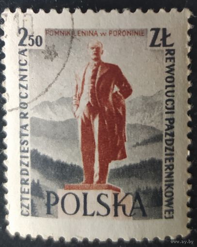 Польша 1957 40л октября,   Ленин 12 3/4, 1 из 2 .