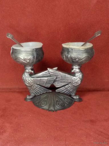 Редкий подсвечник орлы СССР Армения Завод "Свет" Ереван или приборы для специй с ложечками
