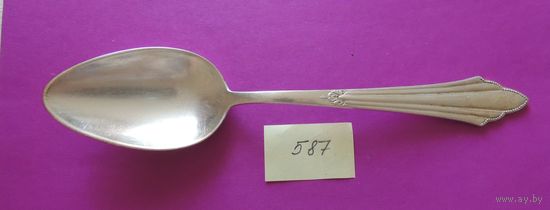 Ложка MF 100 Patent, царизм, серебрение, гравировка 14.4.35 (21 см)