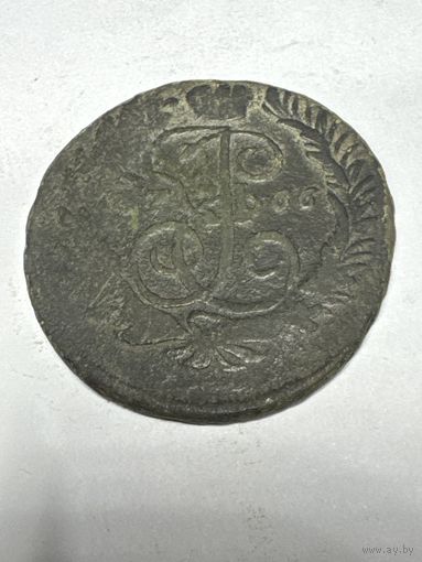 2 копейки 1766 год, мм, перечекан