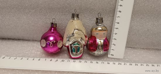 Ёлочные игрушки. Шарик, домик, матрёшка. 8-5
