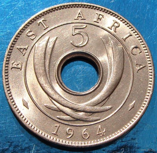 Британская Восточная Африка. 5 центов 1964 года KM#39  Тираж: 7.600.000 шт