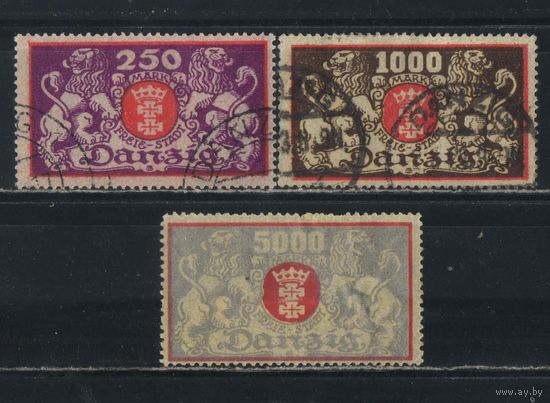 Данциг 1923 Герб Стандарт #119,121,122