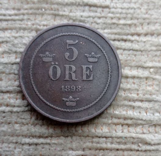Werty71 Швеция 5 эре 1898