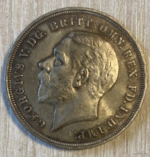 Монета 1 крона 1935 год. Великобритания. 25 лет правлению Короля Георга.