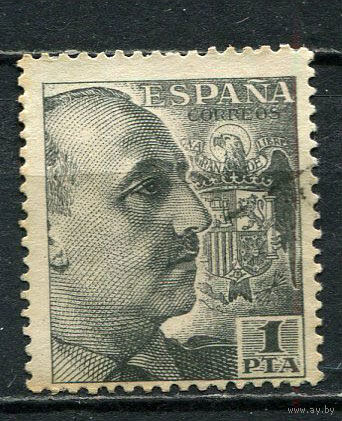 Испания (Испанское государство) - 1939/1953 - Генерал Франко 1Pta - [Mi.852A] - 1 марка. Гашеная.  (Лот 45Gg)-T2P27