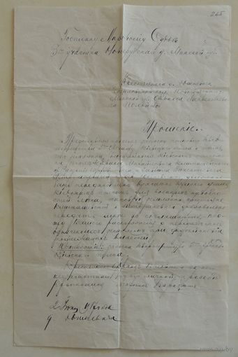 Прошение крестьянина Навогрудского уезда, Минской губернии, 1917 г.